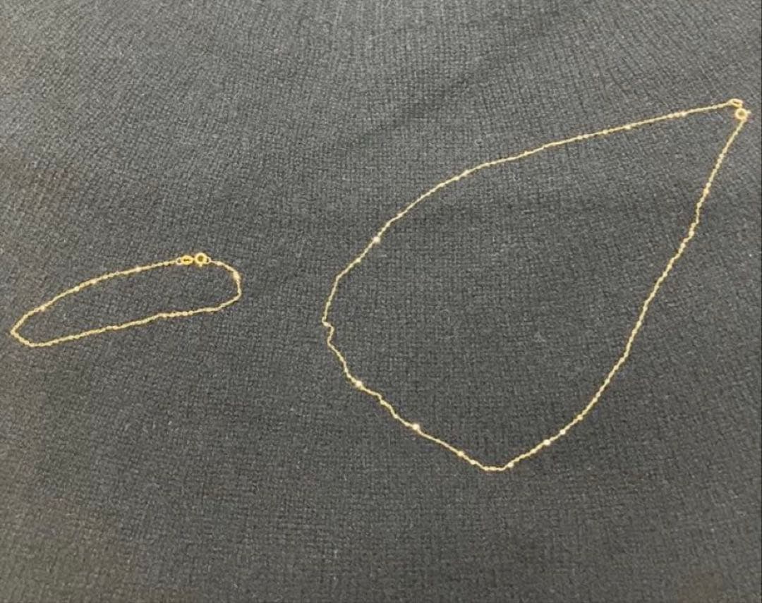 ⭐︎k18 au750⭐︎ ペタルチェーンネックレス＆ブレスレット