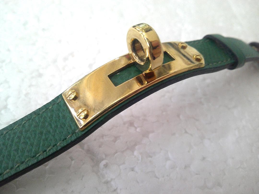 ★HERMES エルメス ケリーウォッチ 時計ベルトのみ レザー グリーン★