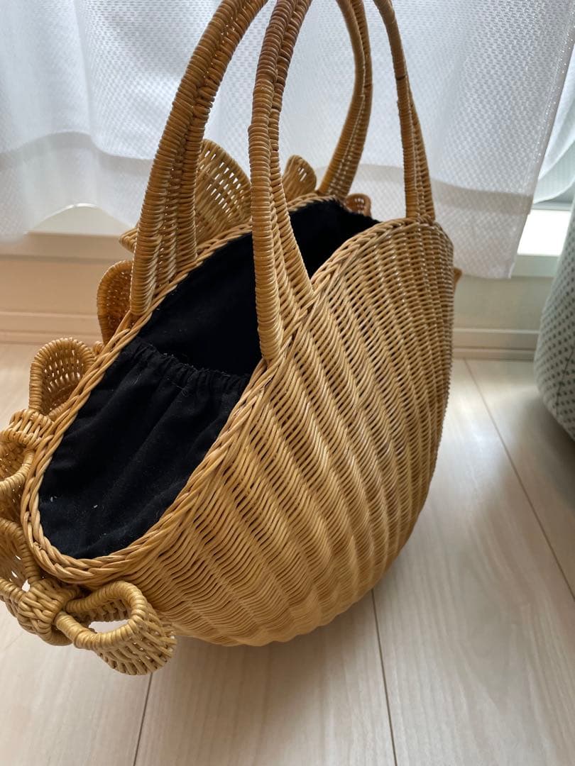 アナトリエ　カゴバッグ　リボン