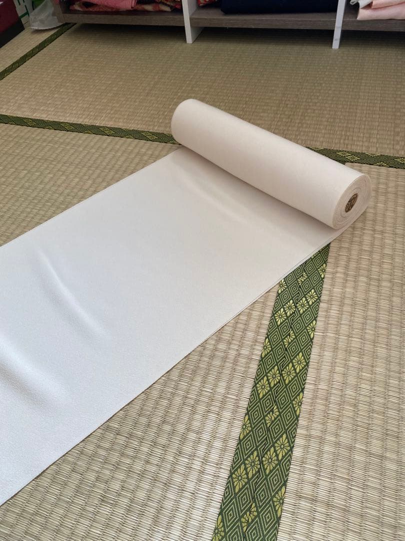 反物　みやびちりめん　正絹　白生地　無地　未仕立て　着物/i019