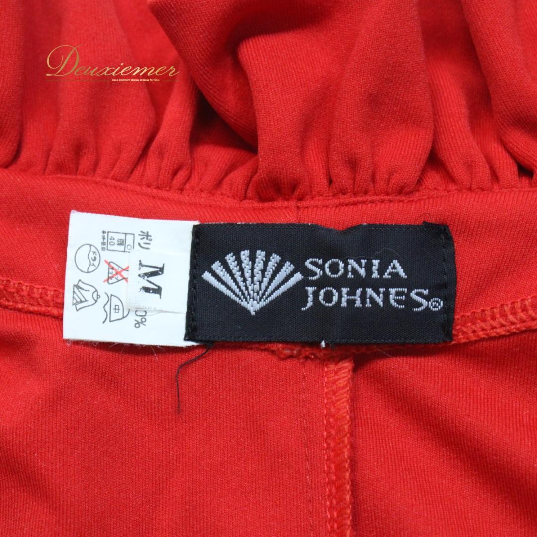 【美品 フラメンコ衣装】レッド SONIA JOHNES ブラウス トップス 赤