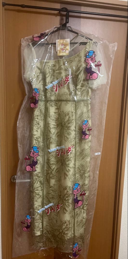 【LEJA】アシンメトリーシアーフラワードレスワンピース 結婚式 ドレス　S