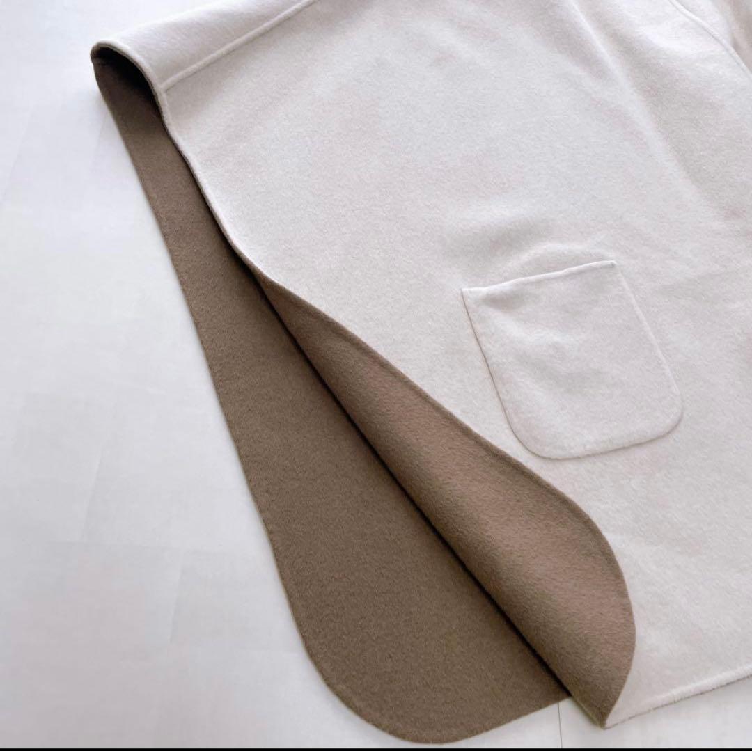 美品ロクユナイテッドアローズリバーポンチョコート五明祐子さん着用ベルト付