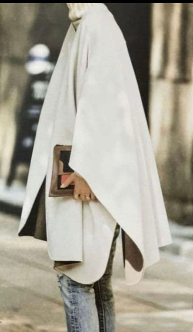 美品ロクユナイテッドアローズリバーポンチョコート五明祐子さん着用ベルト付