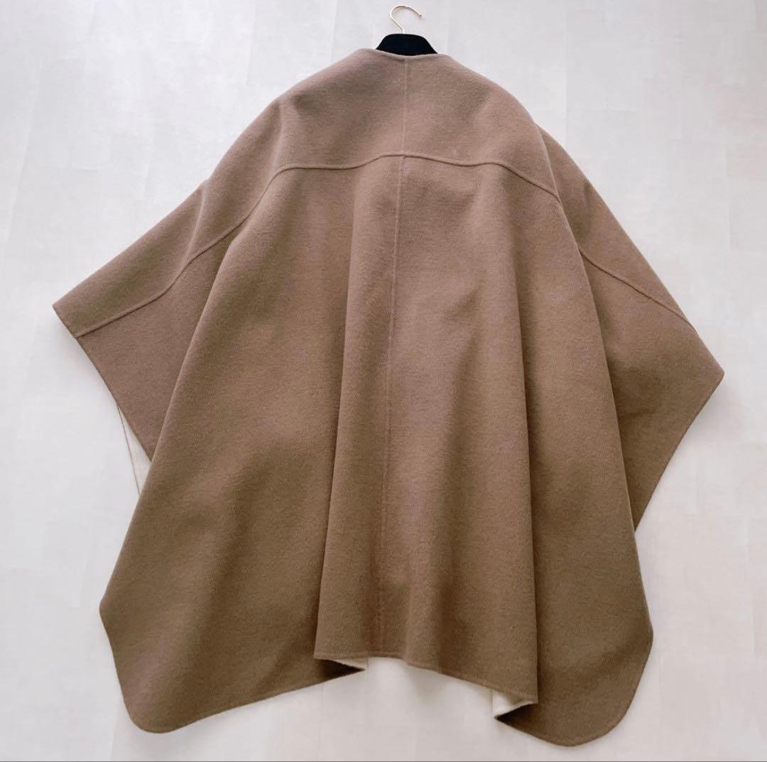 美品ロクユナイテッドアローズリバーポンチョコート五明祐子さん着用ベルト付