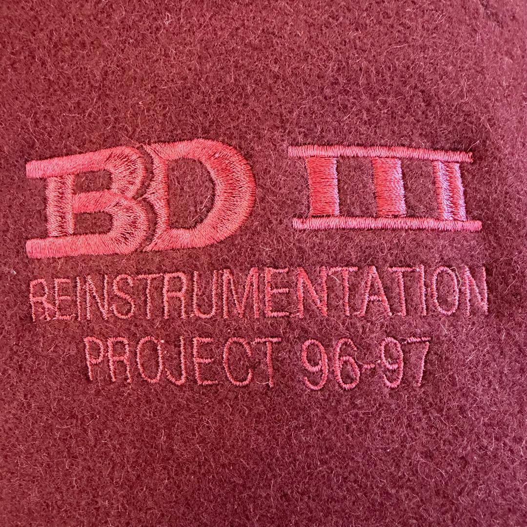 Holloway 90s USA製 ウール×レザー スタジャン ワインレッド L