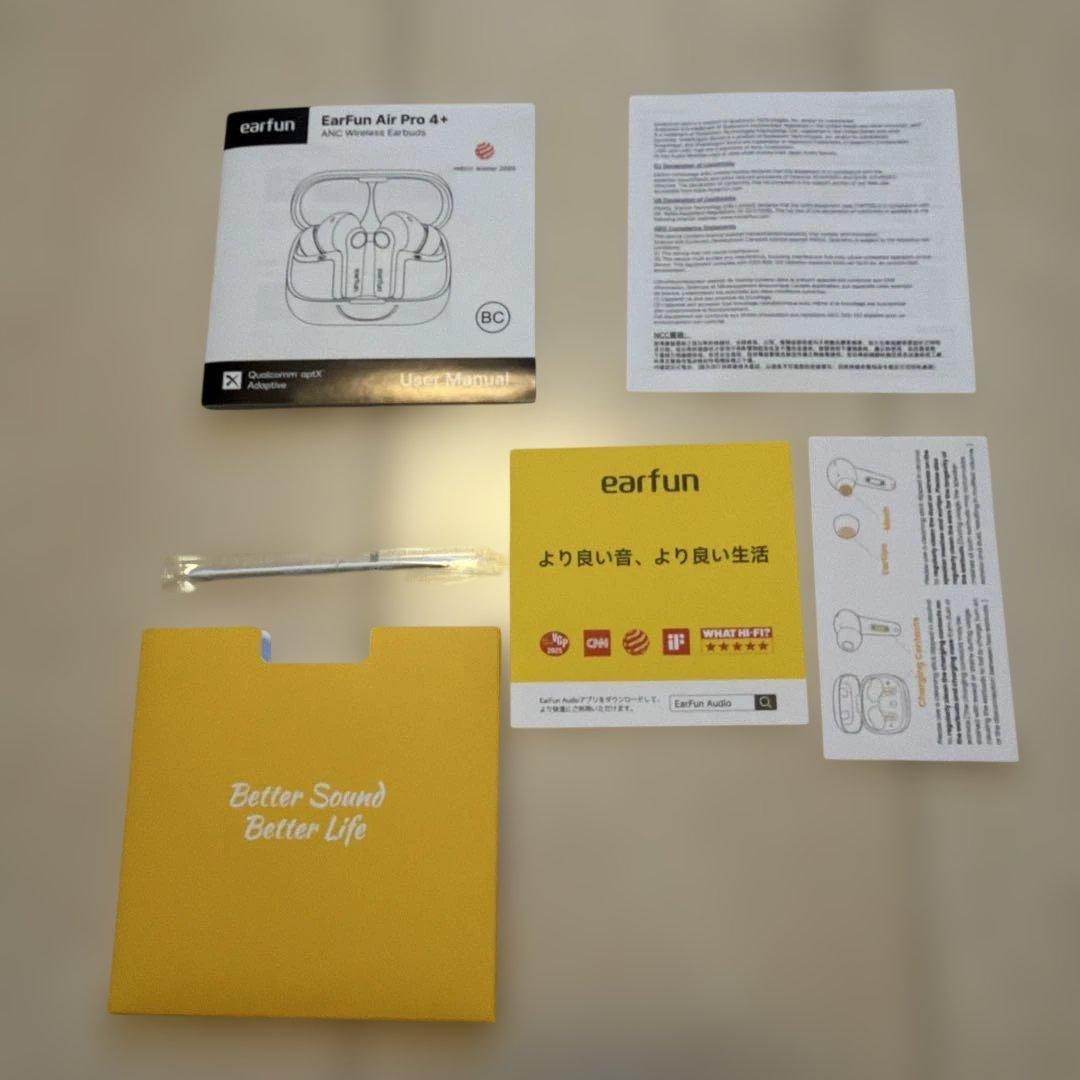 【ほぼ未使用】EarFun Air Pro 4+ ワイヤレスイヤホン