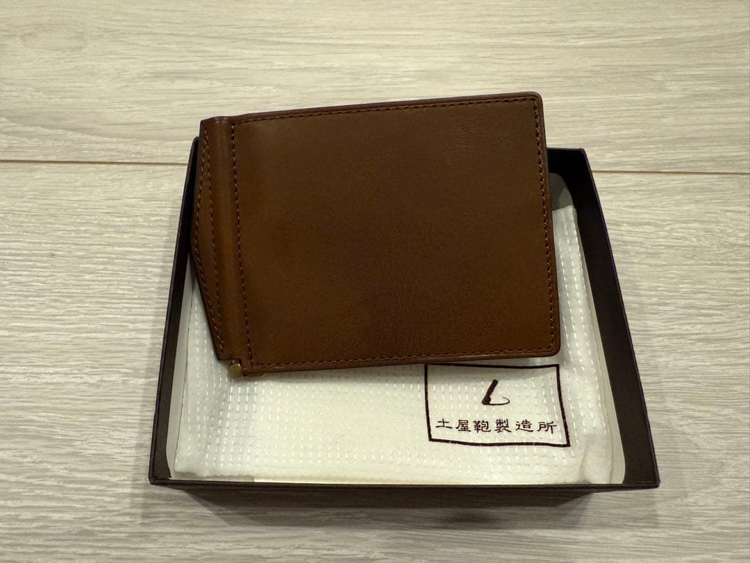 【土屋鞄】美品 マネークリップウォレット スモーキーブラウン
