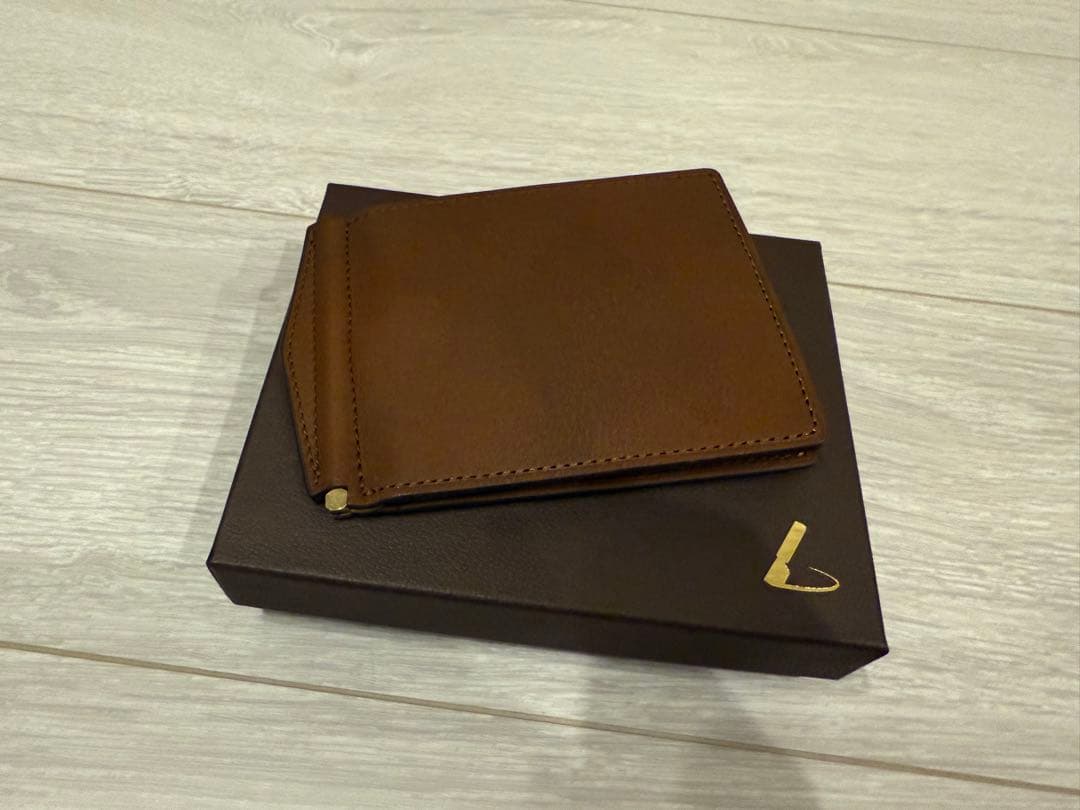 【土屋鞄】美品 マネークリップウォレット スモーキーブラウン