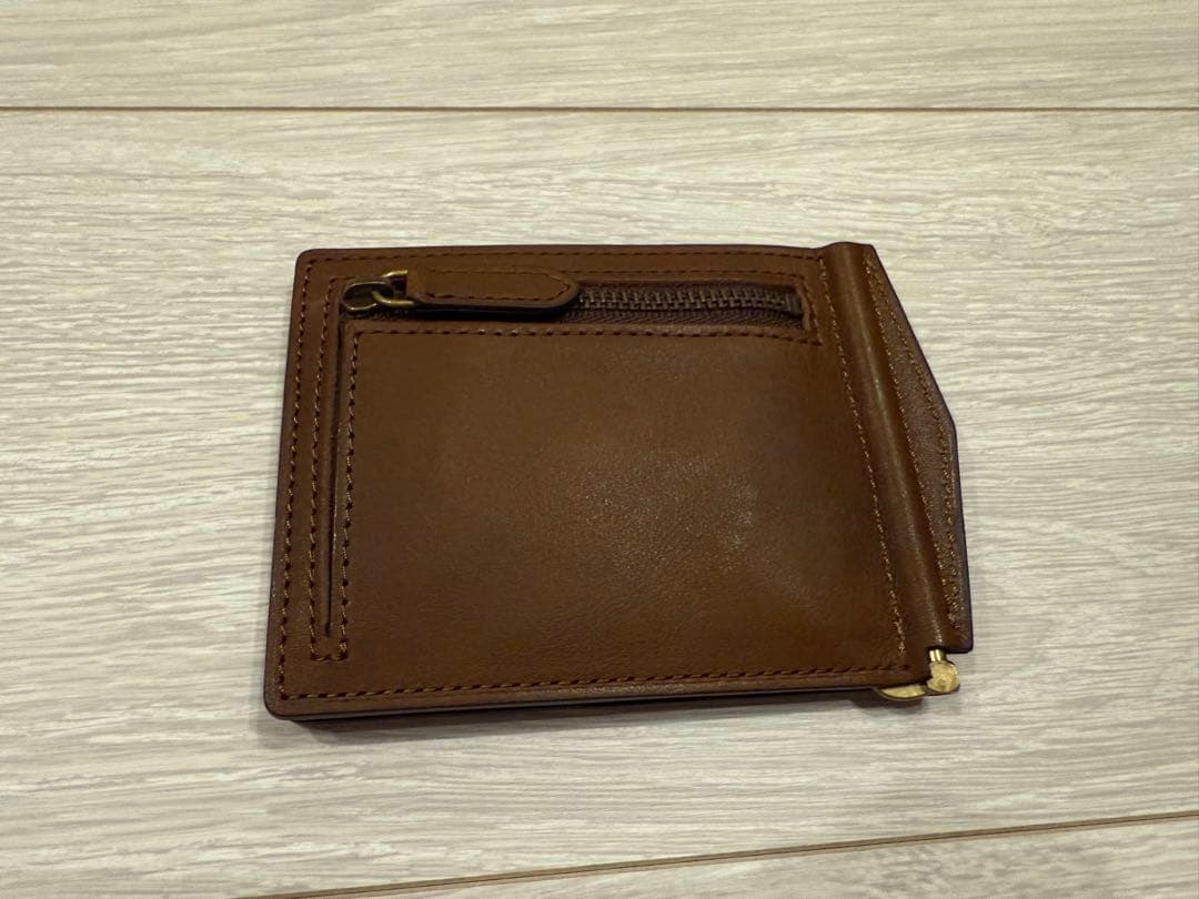 【土屋鞄】美品 マネークリップウォレット スモーキーブラウン
