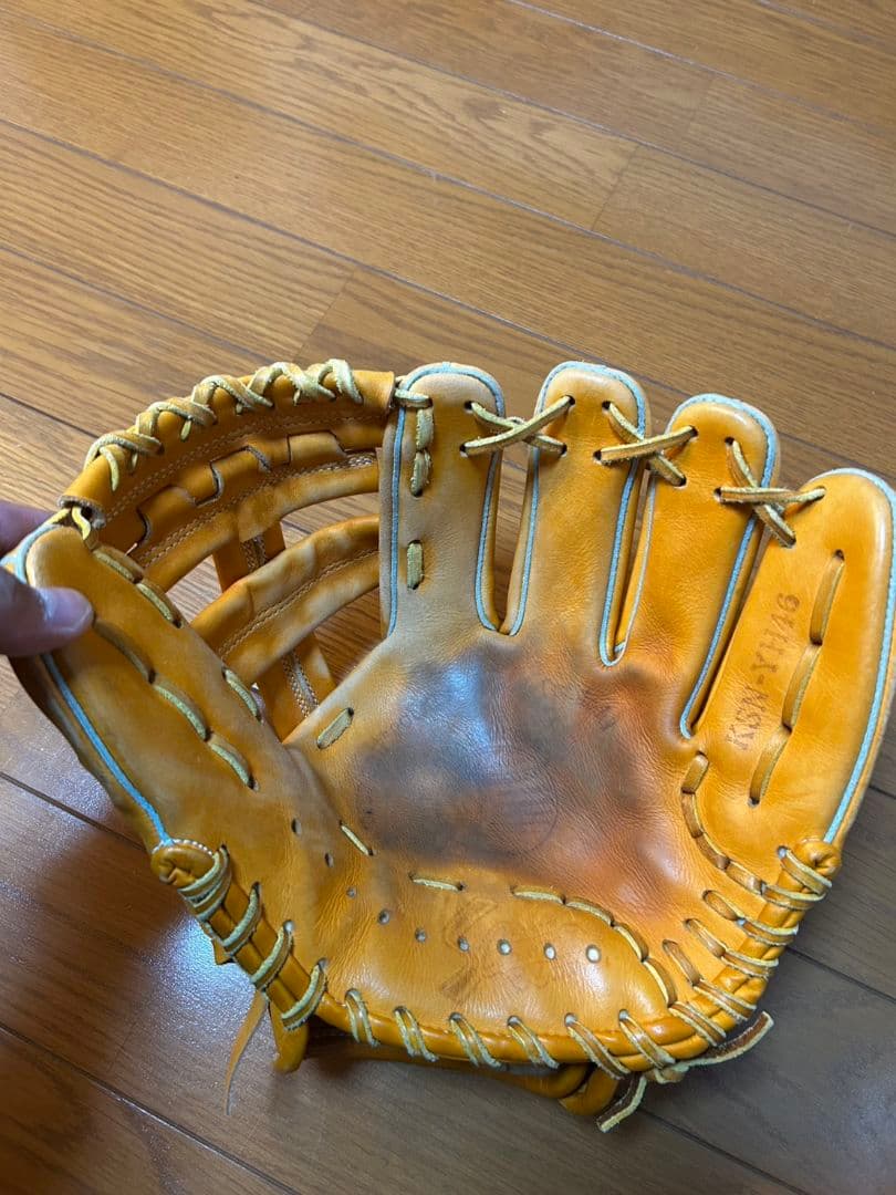 スラッガー　内野手用　オレンジ レザー 軟式グローブ