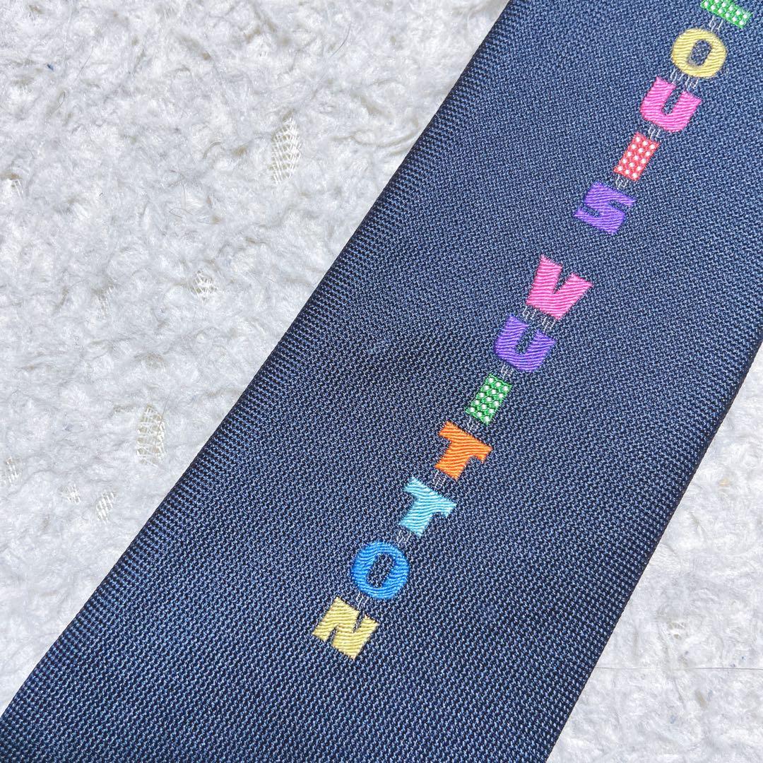 人気・完売品⭐️ルイヴィトン　ネクタイ　カラフル　ナロータイ　刺繍　シルク100%