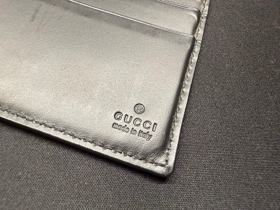 BOY　GUCCI ブラック レザー マネークリップ