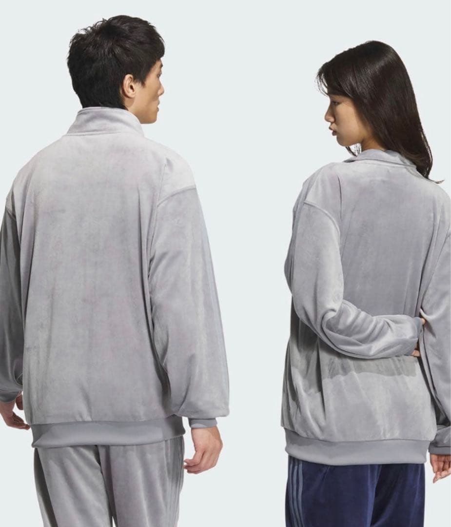 1月7日まで値下げ中‼️adidas トラックジャケット　ジャージ　ベロアグレー