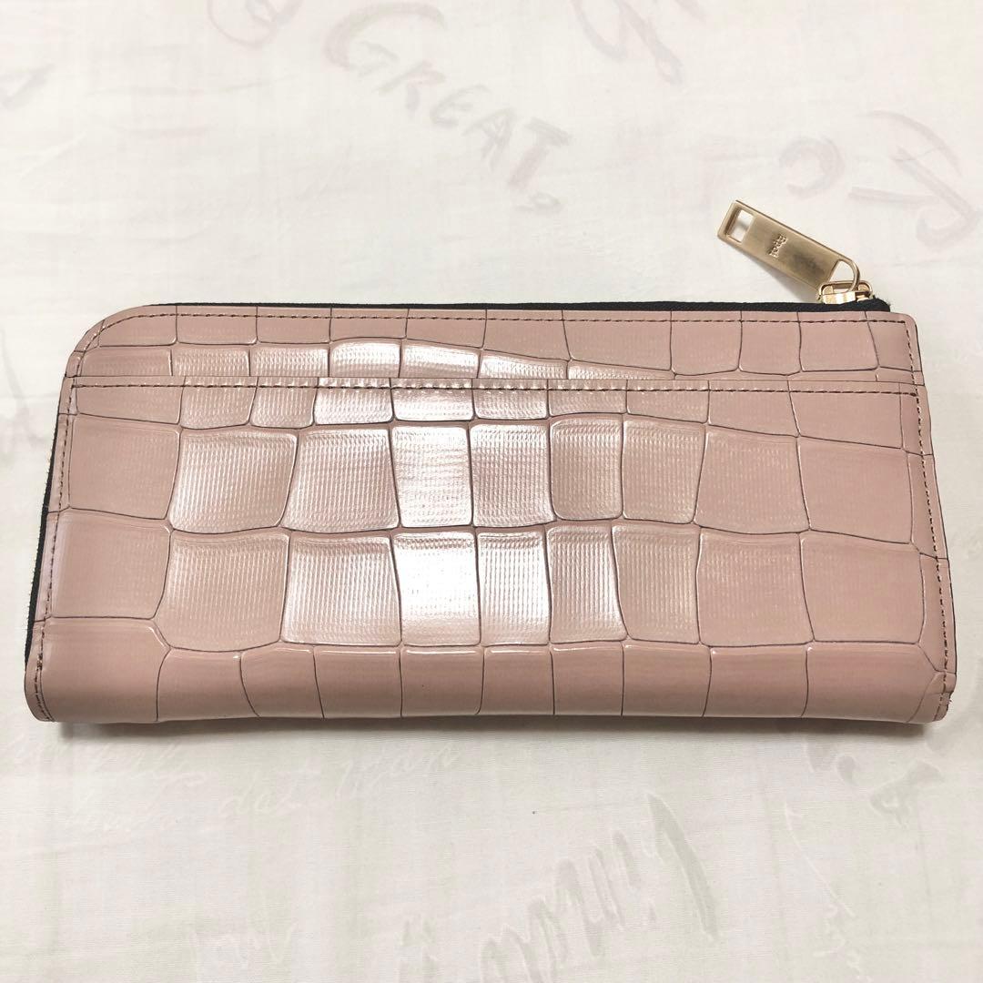 【未使用☆】エポイ Tile タイル Lファスナー 長財布 ピンク クロコ