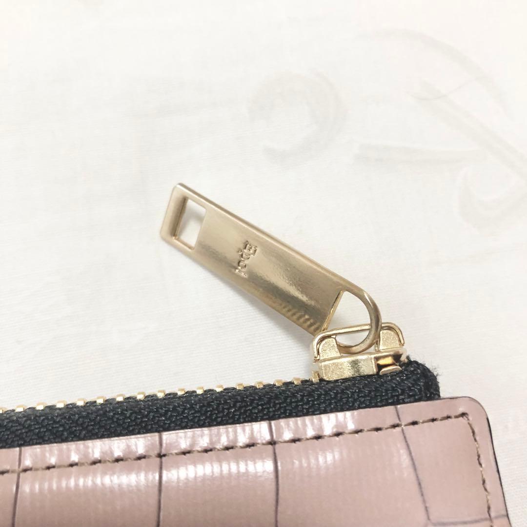 【未使用☆】エポイ Tile タイル Lファスナー 長財布 ピンク クロコ