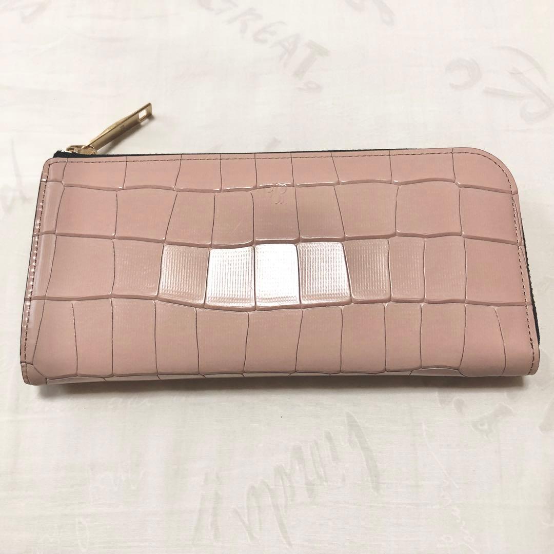 【未使用☆】エポイ Tile タイル Lファスナー 長財布 ピンク クロコ