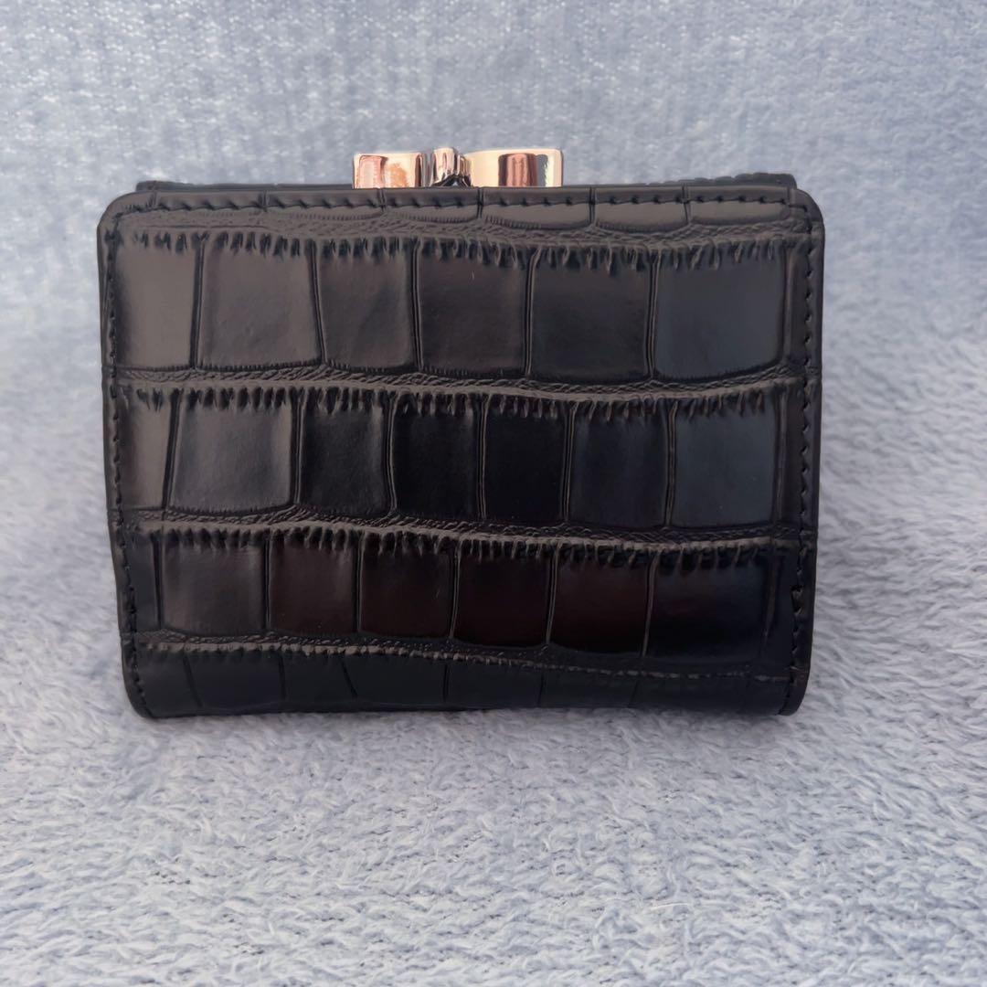 Vivienne Westwood黒 クロコダイル風 三つ折り財布