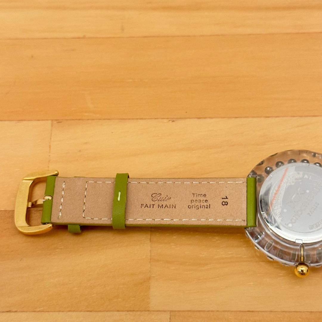 【美品bonbon watch】35周年エッフェル・クリスタルホワイト・オリーブ