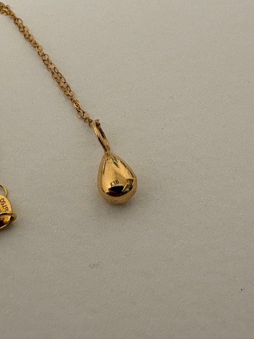 K18 ゴールドネックレス 雫ドロップ