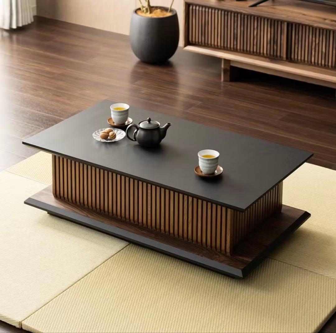 ブラック 幅100cm ローテーブル 引き出し リビングテーブル 収納付き
