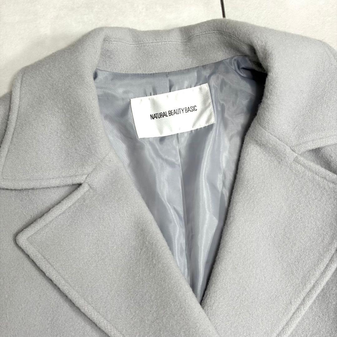 美品✨ナチュラルビューティー　2024　ダブルブレストフォルムミドルコート　M