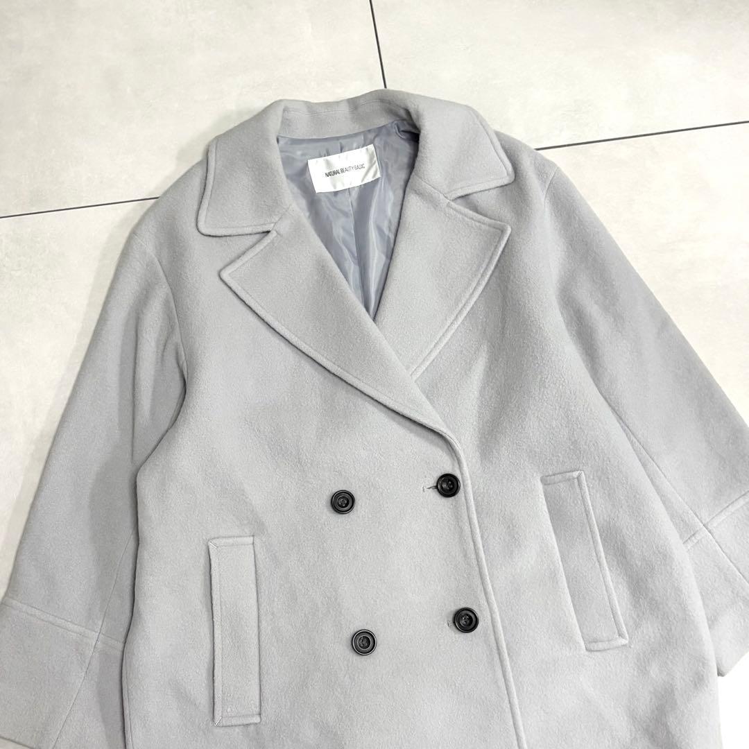美品✨ナチュラルビューティー　2024　ダブルブレストフォルムミドルコート　M