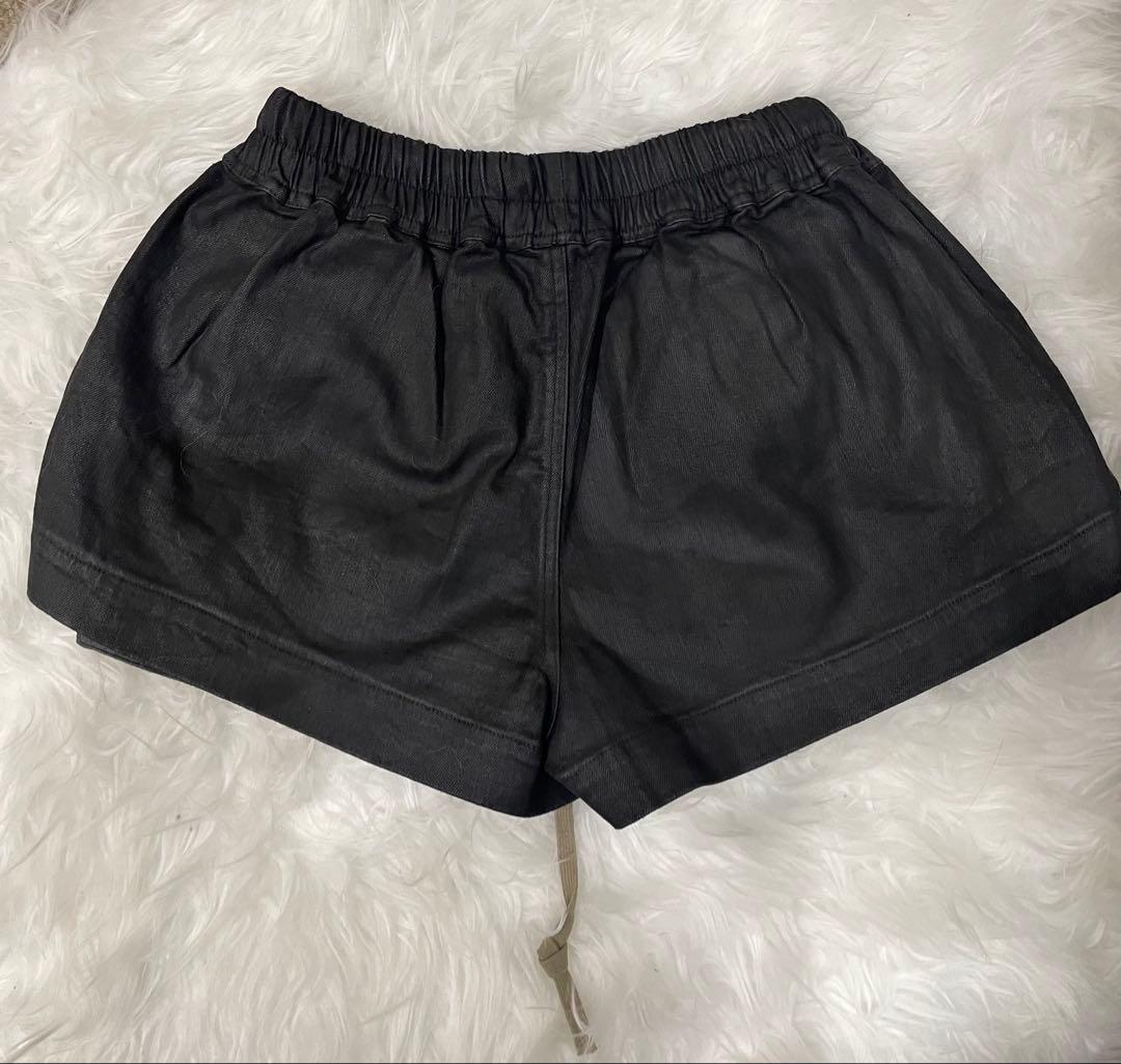 RickOwens レディース　レザー　ドローストリング　ショートパンツ