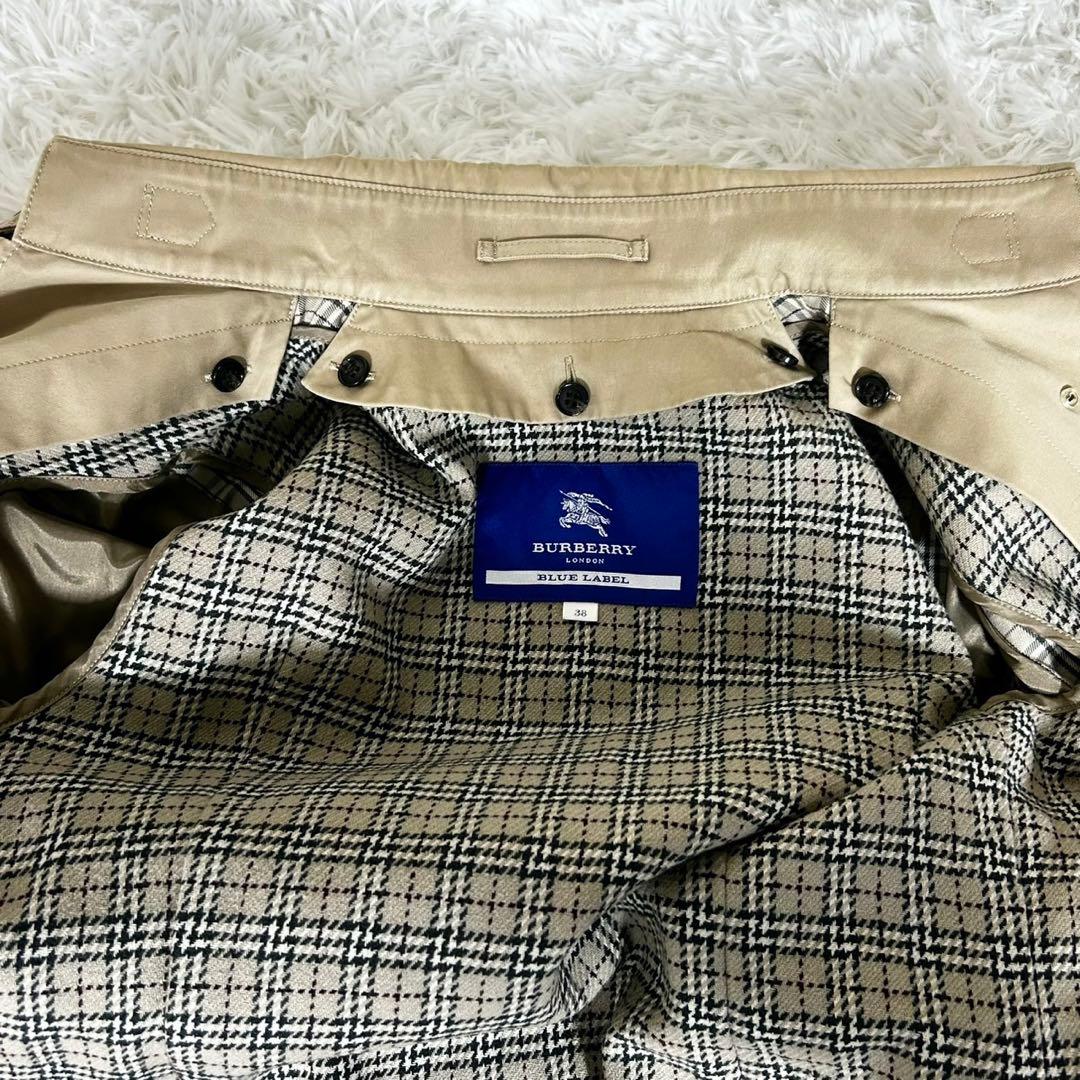 良品✨《バーバリーブルーレーベル》ライナー付きトレンチコート チェック ベルト