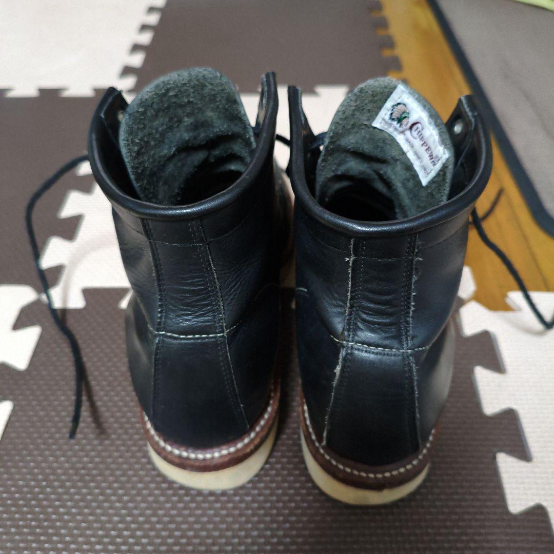 chippewa チペワ ブラックブーツ　ビブラムソール　7E　シューレース付き
