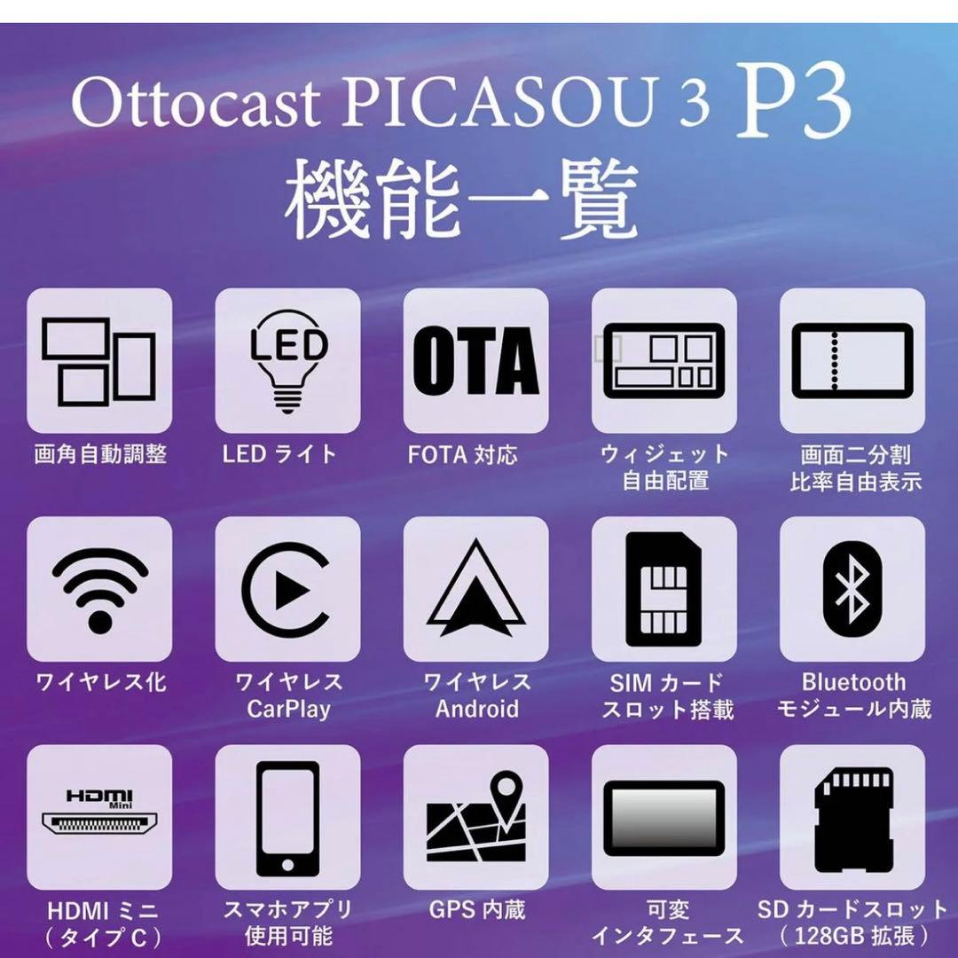 【2度のみ使用】オットキャスト Ottocast P3＆リモコン付き