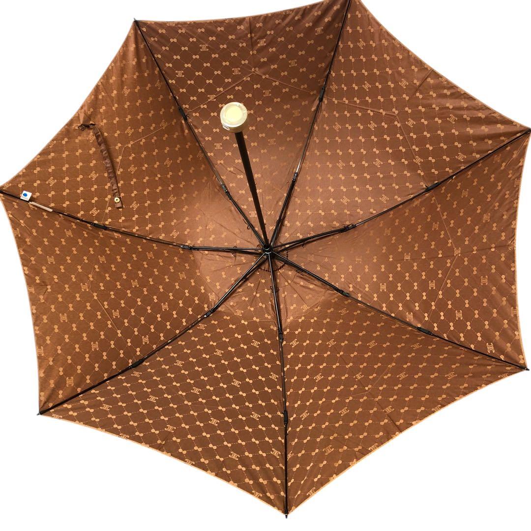【タグ付き未使用】セリーヌ CELINE 折りたたみ傘 ブラウン 総柄