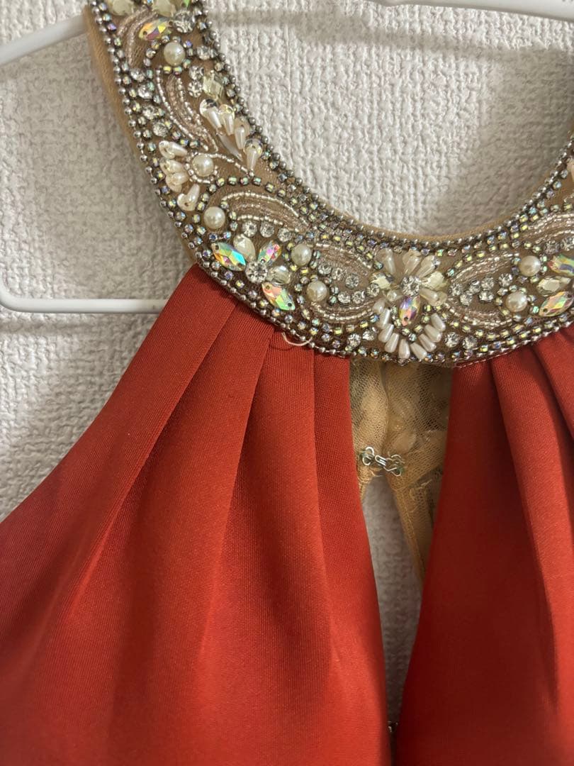 AngelR オレンジビジュー装飾キャバドレス