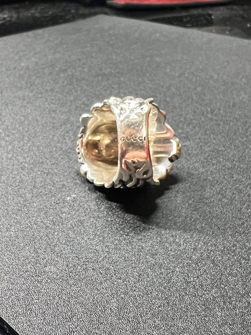 大幅値下げ‼️ GUCCI グッチ ライオンヘッド リング 23号 緑石