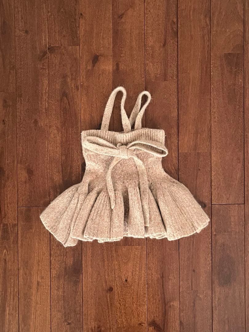 MABLI フリルスカート 4Y ベージュ系コンフェッティ