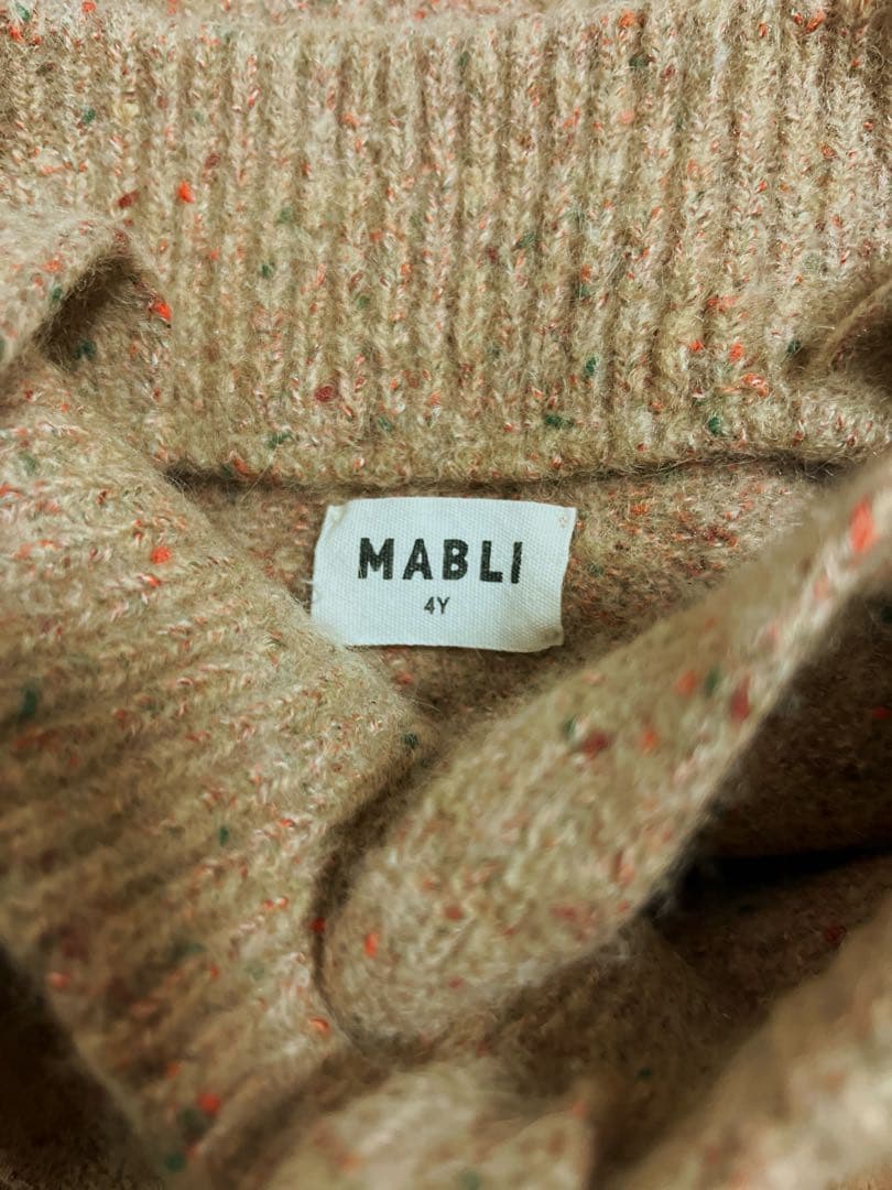 MABLI フリルスカート 4Y ベージュ系コンフェッティ