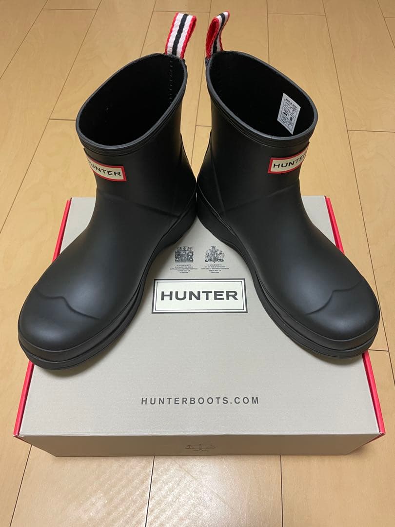 HUNTER 防水 ブラック ショートブーツ