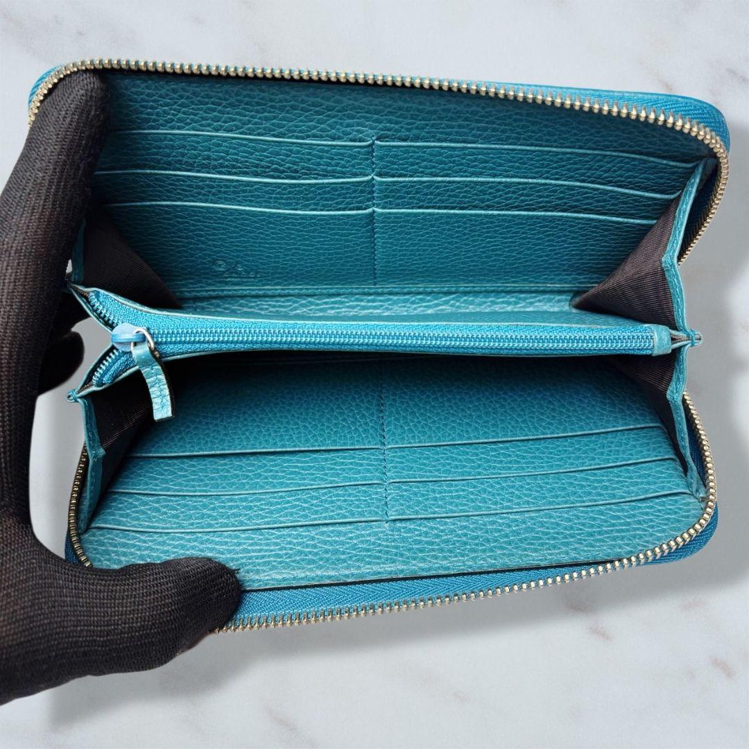 01 美品 GUCCI 長財布 ラウンドファスナー GG柄 o9