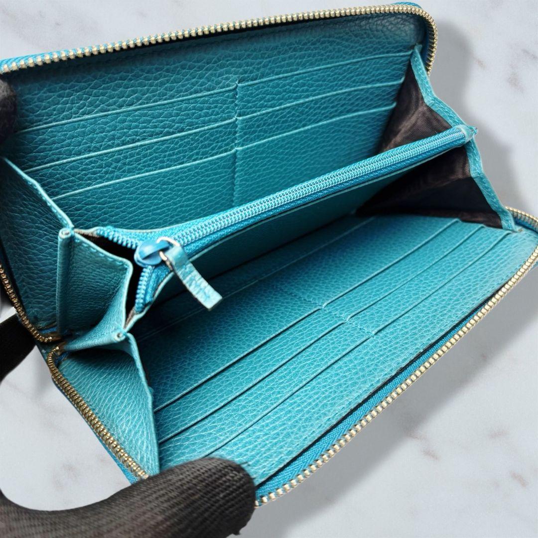 01 美品 GUCCI 長財布 ラウンドファスナー GG柄 o9