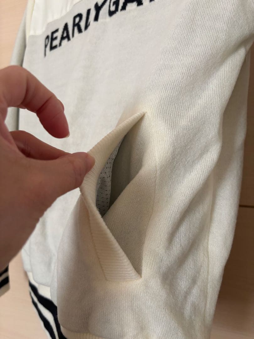 美品／パーリーゲイツ　裏地付きハーフジップ　レディースニットパーカー