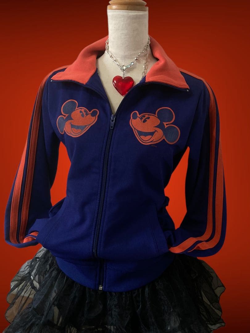 レア✴︎00s2本線ミッキートラックジャケットy2k古着屋フェアリーグランジロック