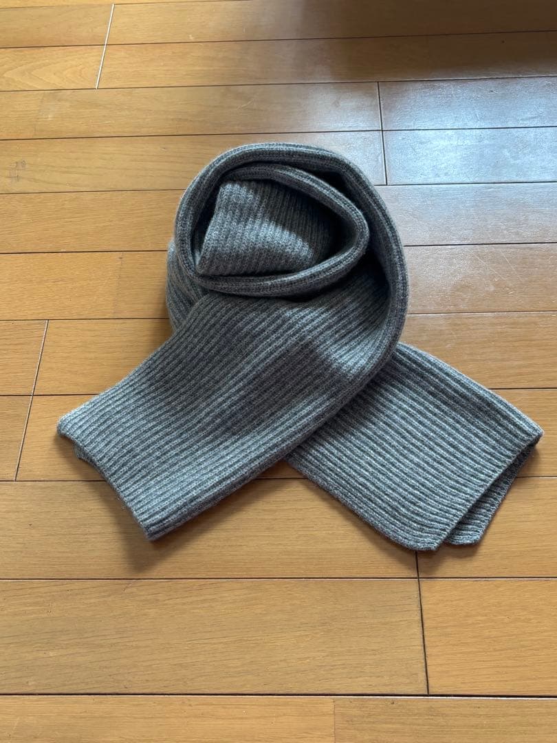 ジョンストンズ⭐️カシミヤ　リブ　ニット　ストール⭐️マフラー
