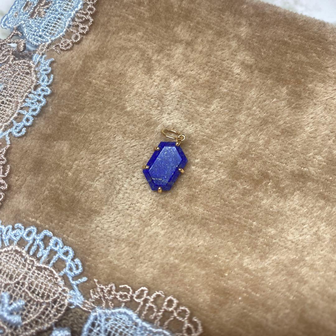 agete K10バースデーストーンチャーム（ラピスラズリ）