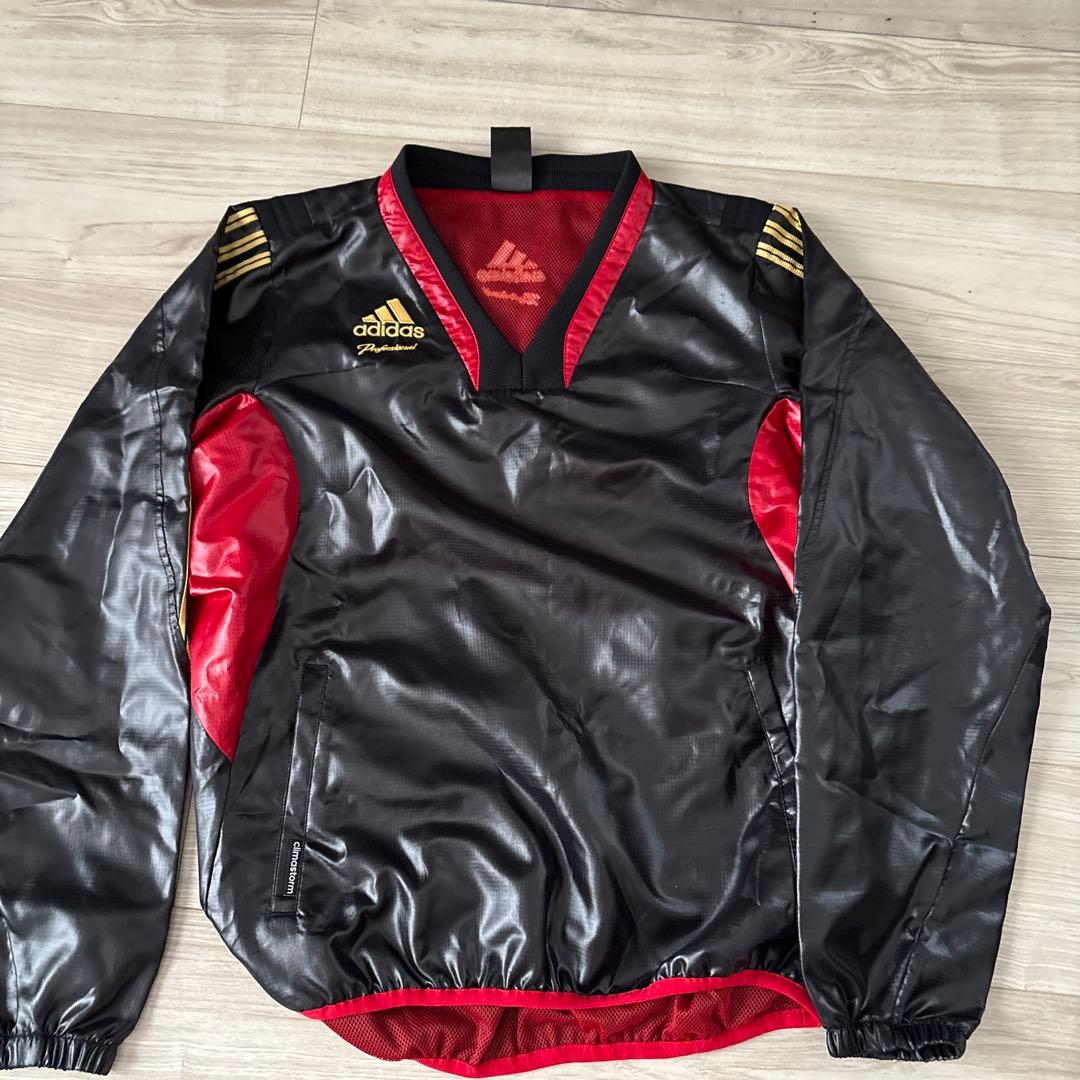 adidas ジャージ 黒/赤 長袖パンツ付きS size