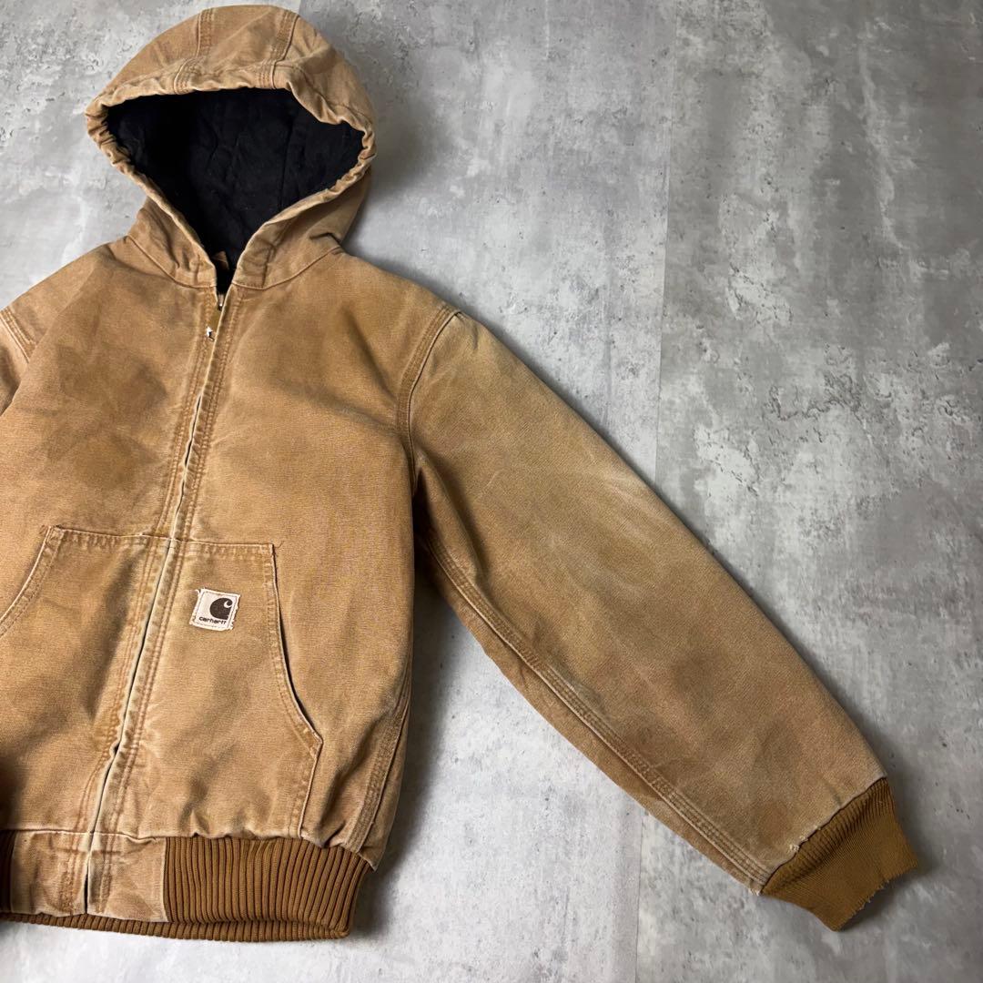 Carhartt カーハート ダック地 アクティブパーカー ブラウン KIDS