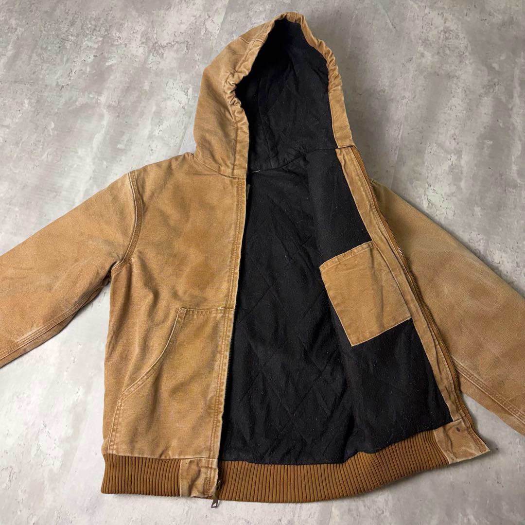 Carhartt カーハート ダック地 アクティブパーカー ブラウン KIDS