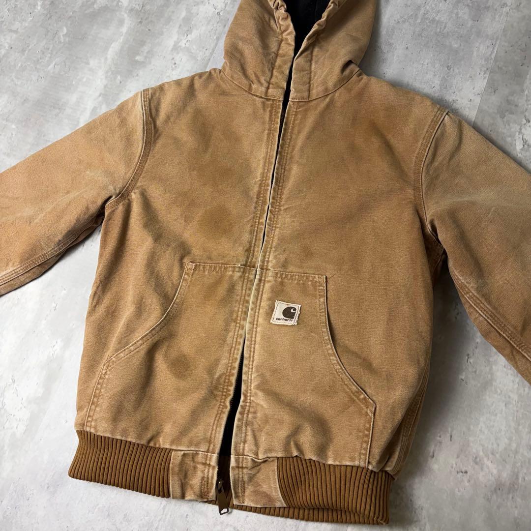 Carhartt カーハート ダック地 アクティブパーカー ブラウン KIDS