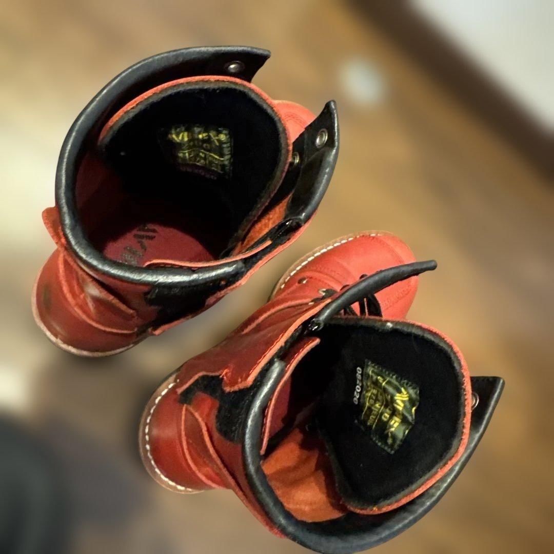 アヴィレックス　YAMATO AV2100レッドレザーバイカーブーツ　27