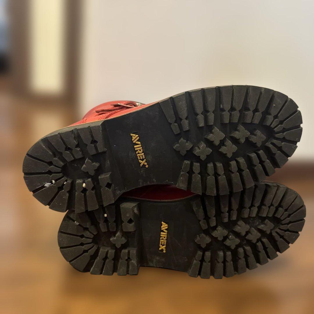 アヴィレックス　YAMATO AV2100レッドレザーバイカーブーツ　27