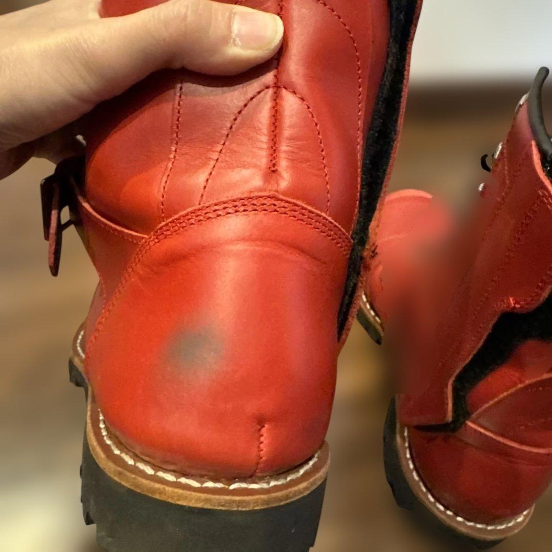 アヴィレックス　YAMATO AV2100レッドレザーバイカーブーツ　27